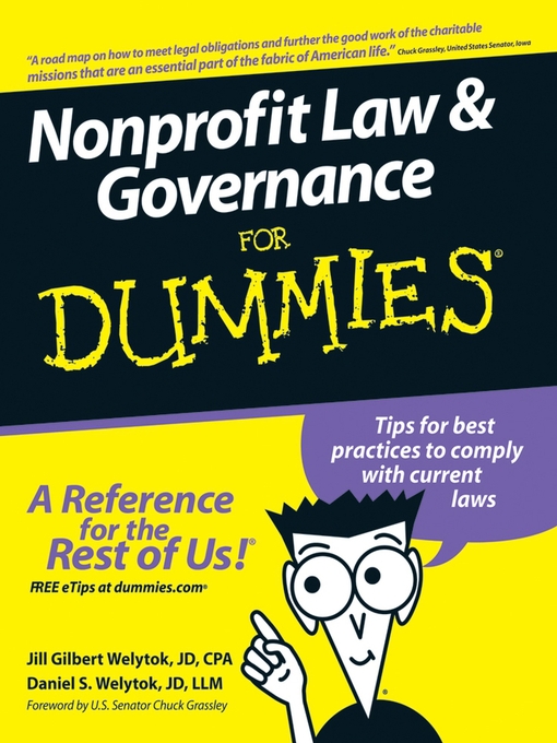 Cover image for Nonprofit Law & Governance For Dummies